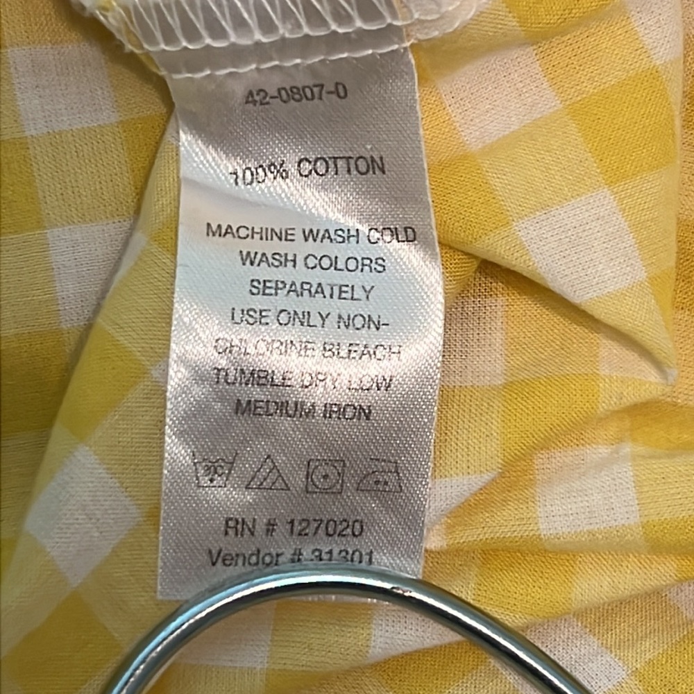 CHADWICKS Yellow Gingham 3/4 Sleeve Blouse - Picture 7 of 7